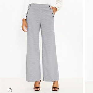NWT Loft Women’s Houndstooth Sailor Trouser Pants Size 6